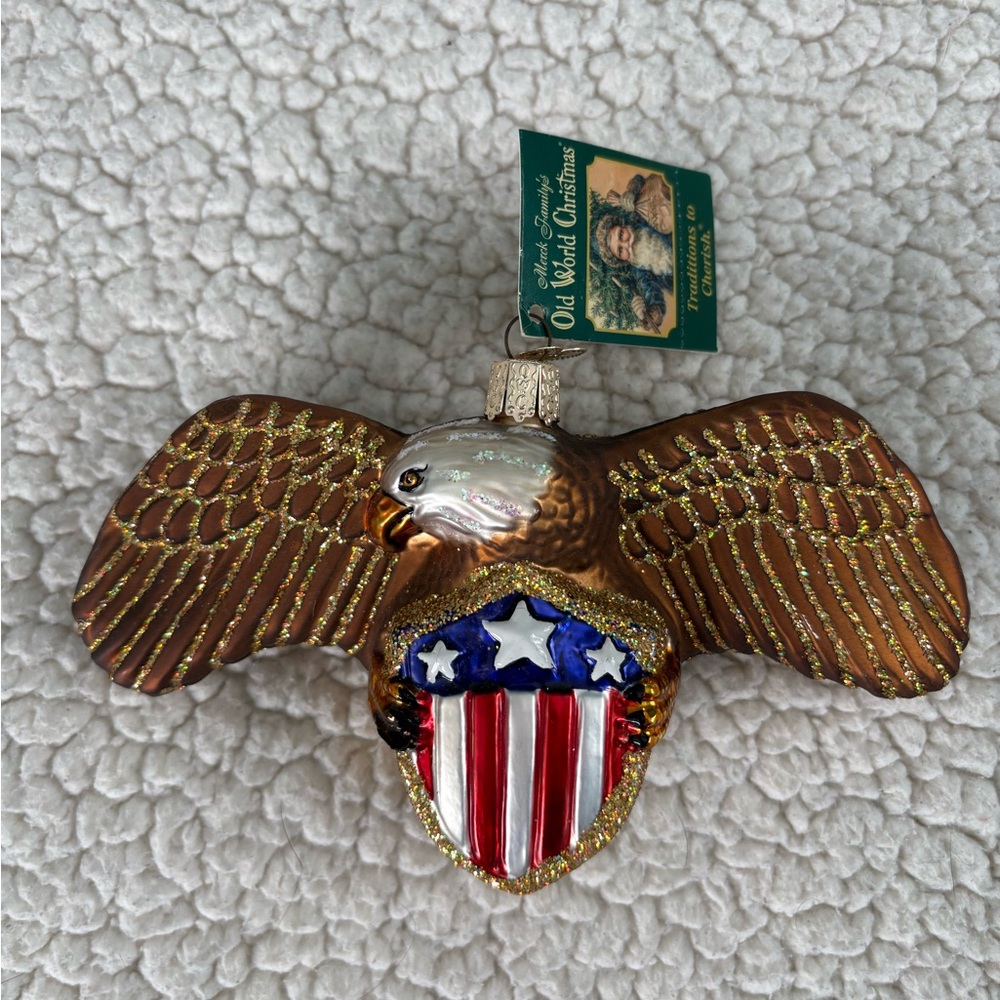Vintage 2002 Eagle With Shield Old World Christmas Ornament
